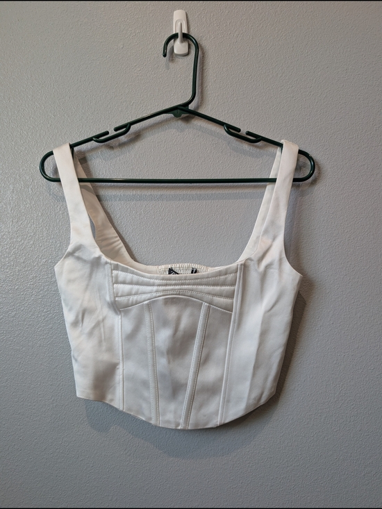Zara Tops - NWT Zara White Structured Square-Neck Corset Crop Top